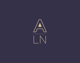 ALN letter logo design modern minimalist vector images
