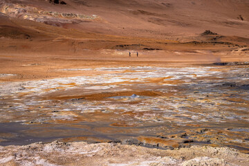 The Námafjall Geothermal Area is located in Northeast Iceland, on the east side of Lake Mývatn.