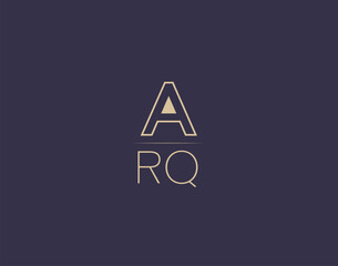 ARQ letter logo design modern minimalist vector images