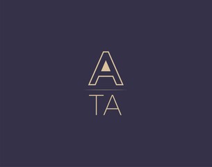 ATA letter logo design modern minimalist vector images