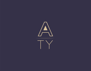 ATY letter logo design modern minimalist vector images