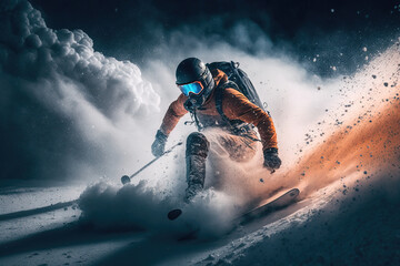 Obraz na płótnie Canvas person in the snow, ski, snowboard