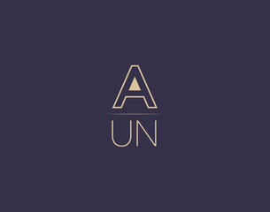 AUN letter logo design modern minimalist vector images