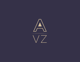 AVZ letter logo design modern minimalist vector images