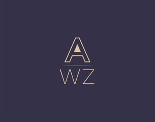 AWZ letter logo design modern minimalist vector images