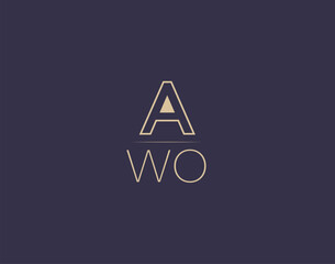AWO letter logo design modern minimalist vector images