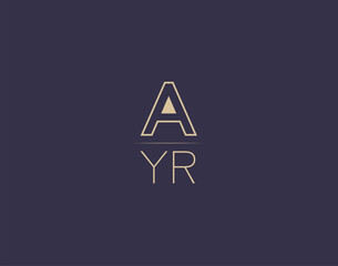 AYR letter logo design modern minimalist vector images