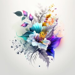 abstract floral background in colours made with generated ai