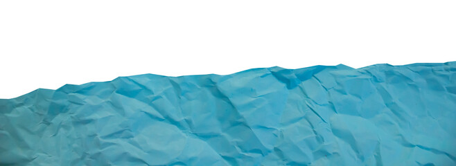 Crumpled blue paper with copy space, wrinkled paper png