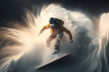 person in the snow, ski, snowboard
