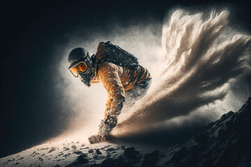 Fototapeta na wymiar person in the snow, ski, snowboard