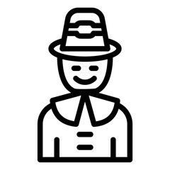 Vector Design Pilgrim Icon Style