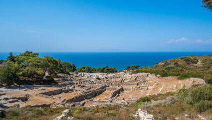 Panoramic view of Ancient Kamiros in Crete