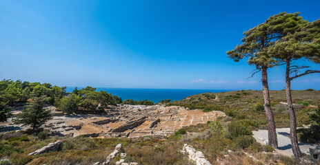 Fototapeta na wymiar Panoramic view of Ancient Kamiros in Crete
