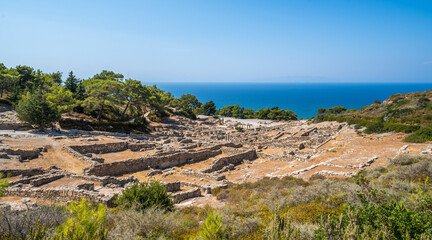 Panoramic view of Ancient Kamiros in Crete