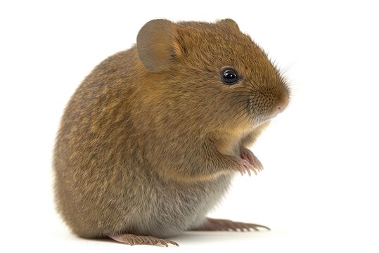 Background of white features a bank vole, myodes glareolus (previously clethrionomys glareolus). Generative AI