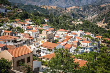 Naklejka na ściany i meble View of a Argiroupoli village in Crete