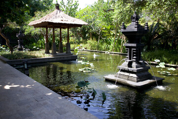 Naklejka premium Indonesian garden pond