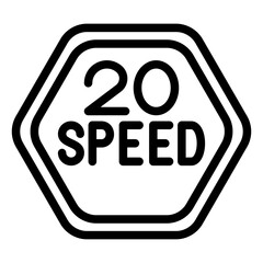 Vector Design 20 Speed Limit Icon Style