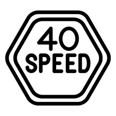Vector Design 40 Speed Limit Icon Style