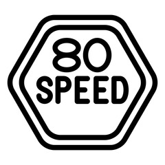 Vector Design 80 Speed Limit Icon Style
