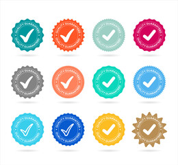 Quality Guaranteed Seal With Check Mark vector illustration 