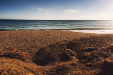 sunset on the beach on a holiday in the summer