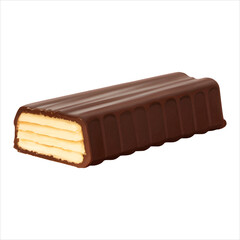 Wafer with Chocolate Glaze Isolated Detailed Hand Drawn Painting Illustration