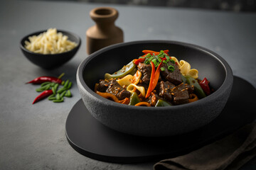 Delicious Beef Stir-Fry in Close-Up Shot