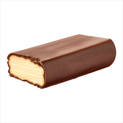 Wafer with Chocolate Glaze Isolated Detailed Hand Drawn Painting Illustration