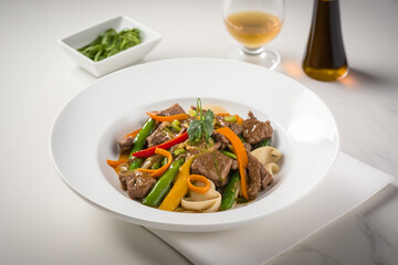 Delicious Beef Stir-Fry in Close-Up Shot