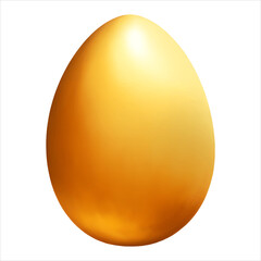 Shiny Golden Egg Isolated Detailed Hand Drawn Painting Illustration