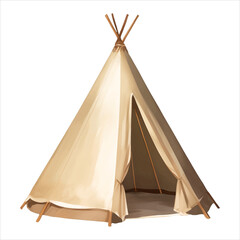 Indian Tent Teepee Isolated Detailed Hand Drawn Painting Illustration © Reytr