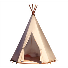 Indian Tent Teepee Isolated Detailed Hand Drawn Painting Illustration © Reytr