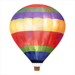 Hot Air Balloon Isolated Detailed Hand Drawn Painting Illustration