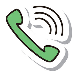 ステッカー風ビジネスアイコン　コール