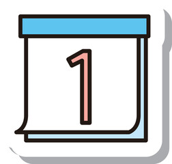 ステッカー風ビジネスアイコン　カレンダー