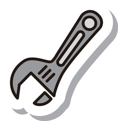 ステッカー風ビジネスアイコン　レンチ