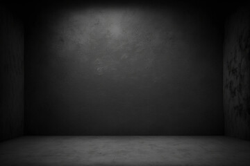 empty room studio, dark wall cement background