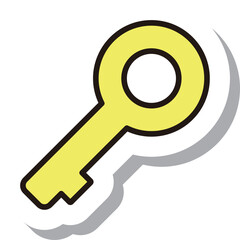 ステッカー風ビジネスアイコン　鍵