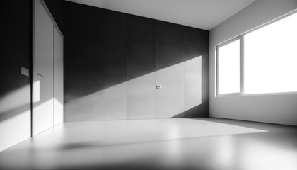 Fototapeta na wymiar Modern gray concrete empty hallway, office building. Generative Ai