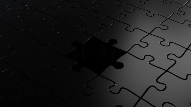 Connection concept. Puzzles. Match. Golden pazzle.