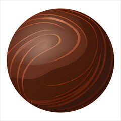 Milky Chocolate Ball Isolated Detailed Hand Drawn Painting Illustration