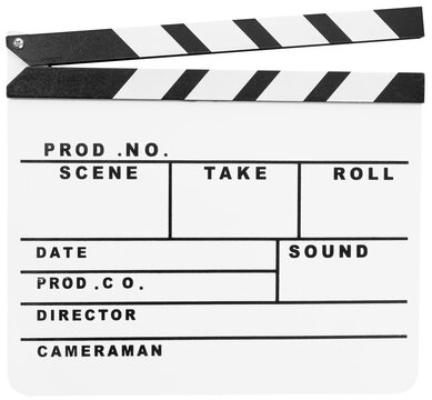 Blank White Movie clapper board isolated