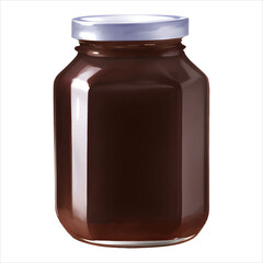 Chocolate Spread in Jar Isolated Detailed Hand Drawn Painting Illustration