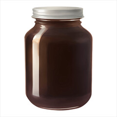 Chocolate Spread in Jar Isolated Detailed Hand Drawn Painting Illustration