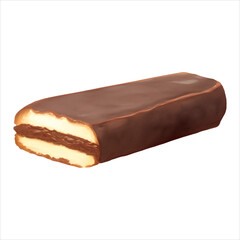 Wafer with Chocolate Glaze Isolated Detailed Hand Drawn Painting Illustration
