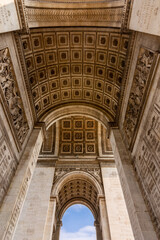 Interiors of Triumphal arch (Arc de Triomphe) in Paris, France