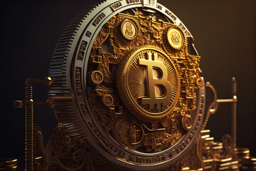 Bitcoin coin futurist space coin cryptocurrency btc black background