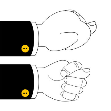Hand gesture not give, mine or fig to you. Vector icons